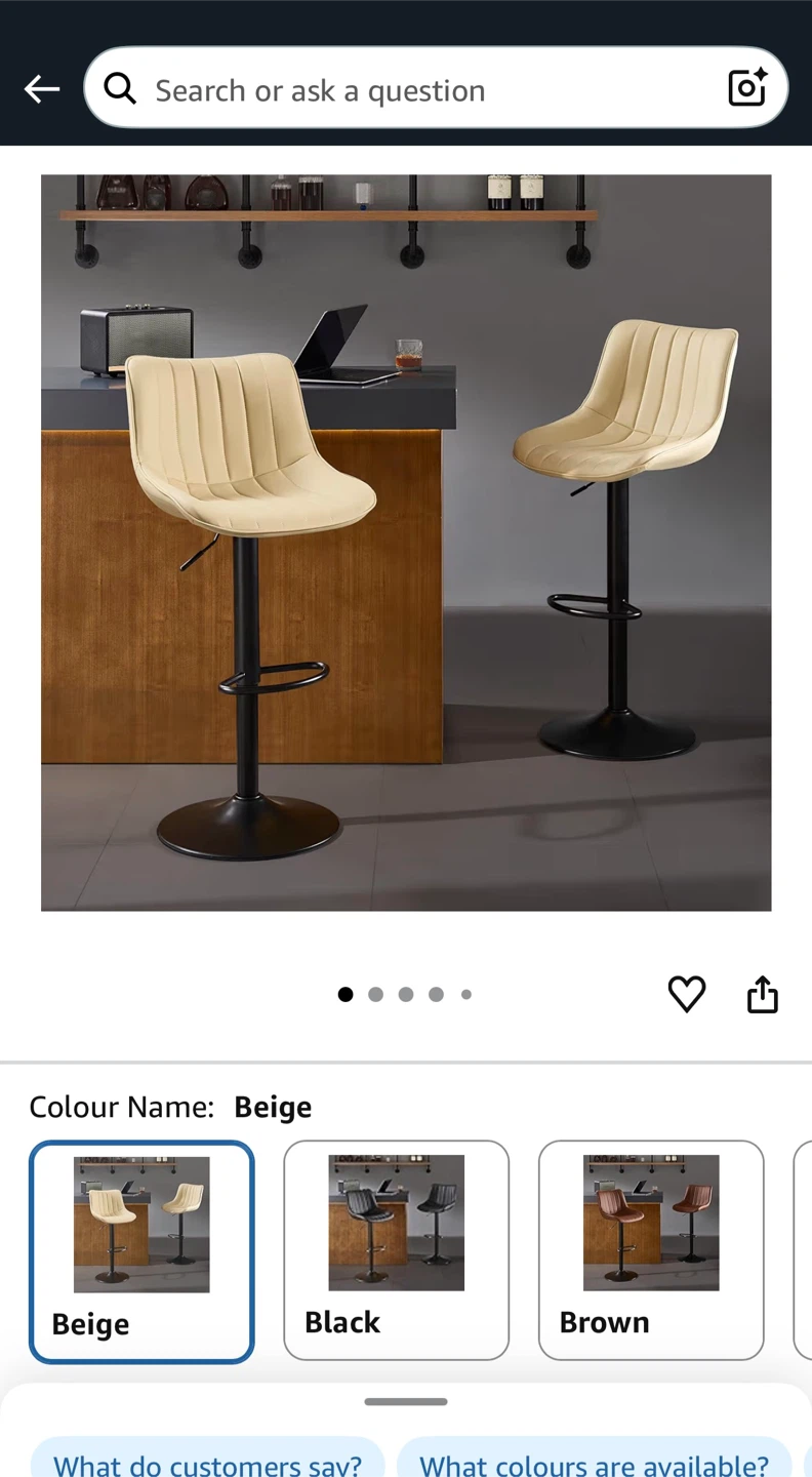 Adjustable Beige Faux Leather Bar Stool - photo 5