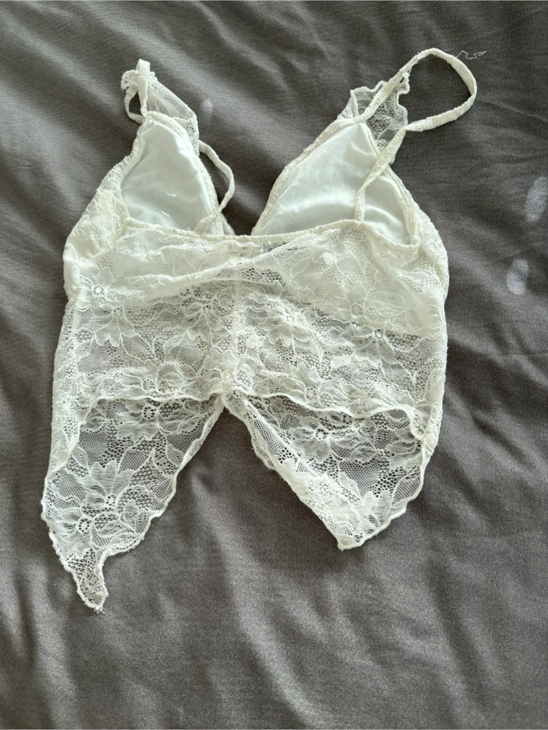 Bershka White Lace Crop Top Size S - photo 2