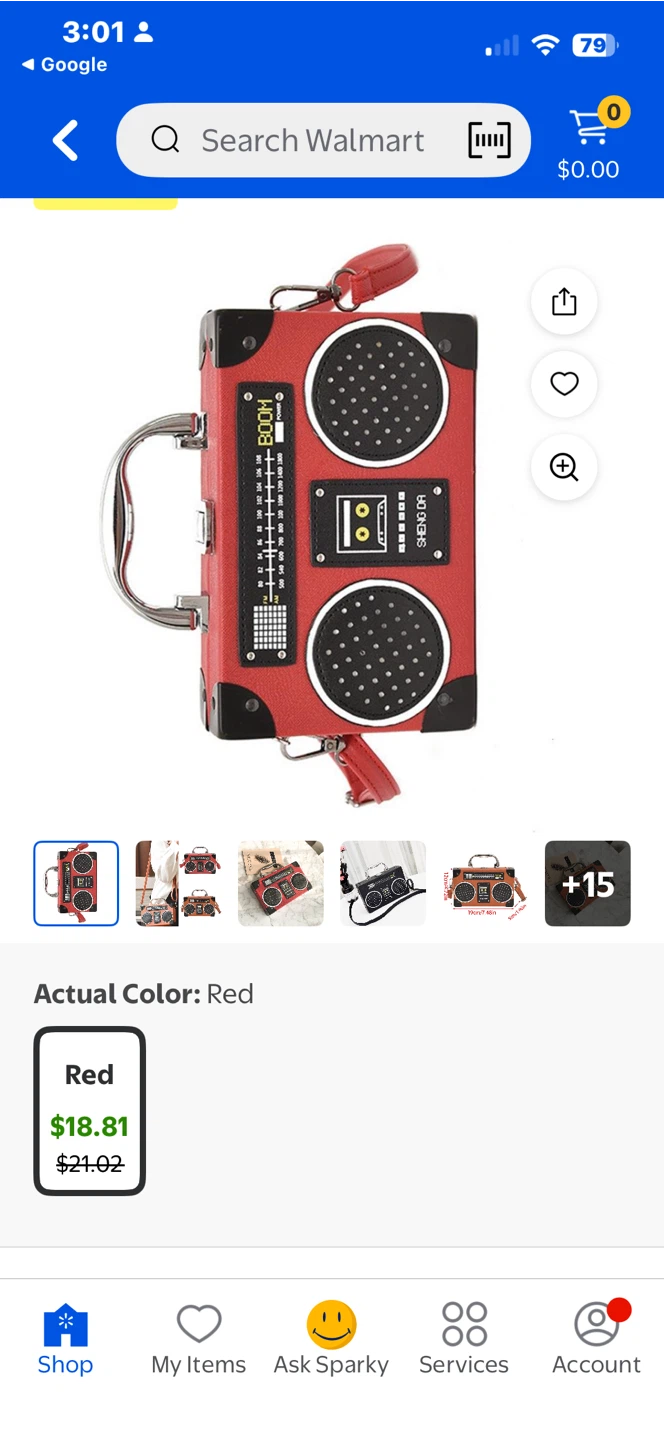 Sheng Da Red Boombox Crossbody Bag