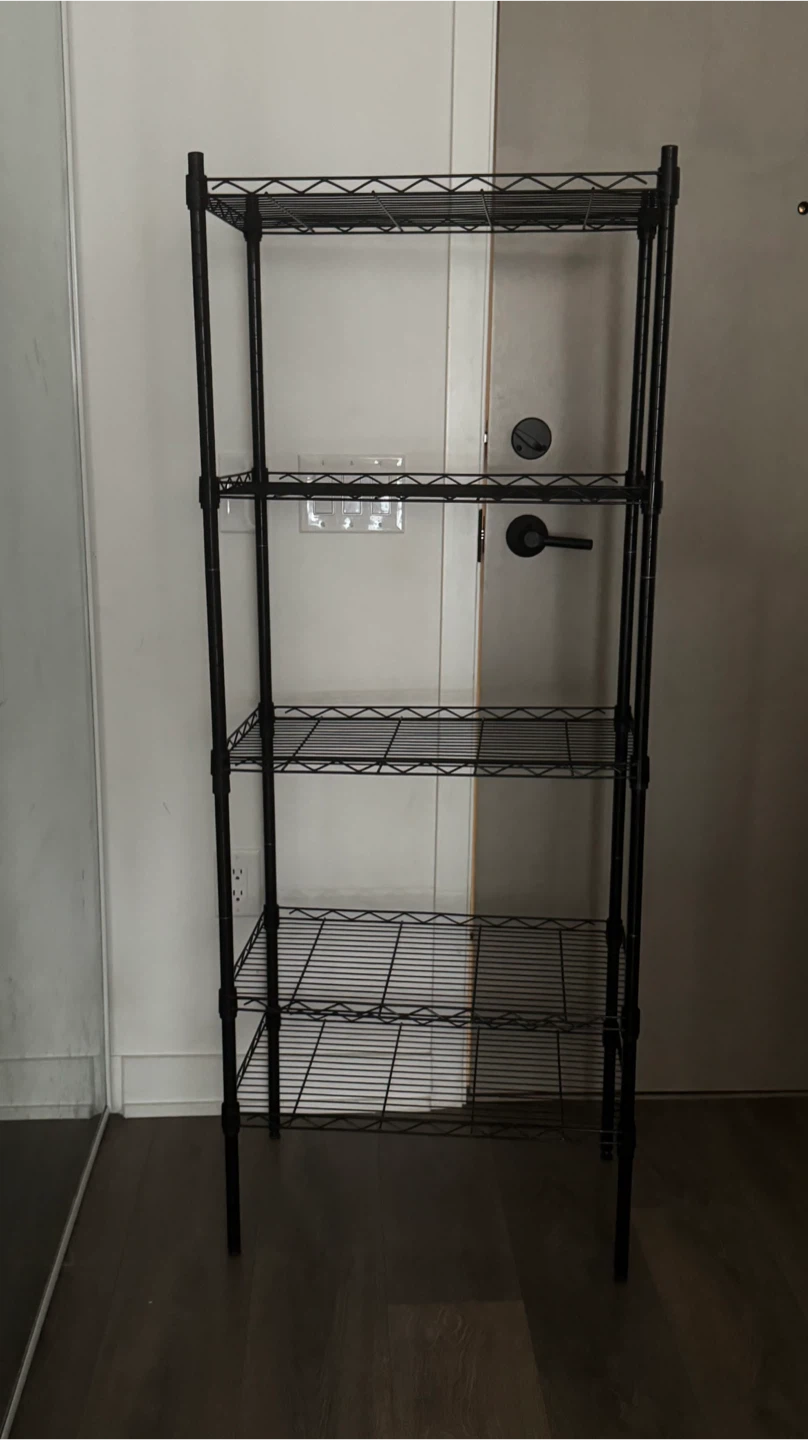 Black 5-Tier Wire Shelving Unit - photo 2