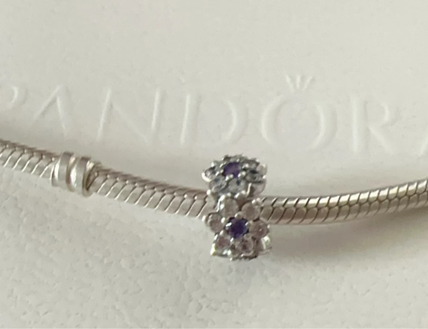 Pandora Forget Me Not Purple Flower Spacer - photo 4