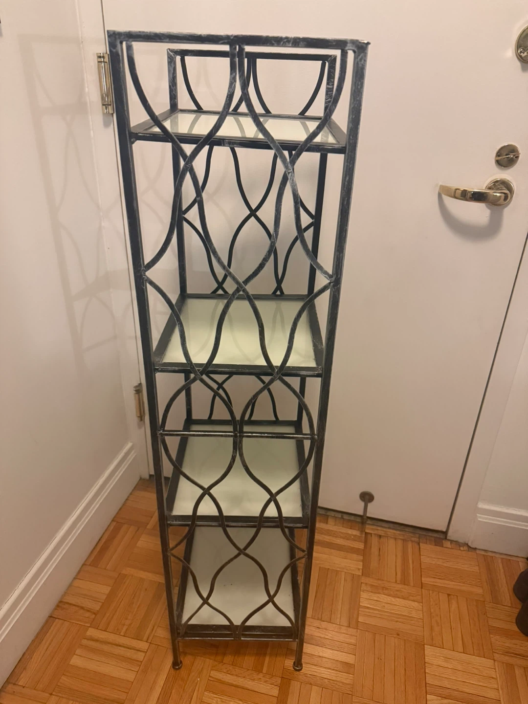 Metal and Glass 4-Tier Shelf Unit - photo 2