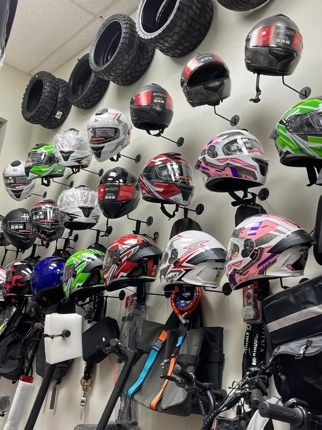 Motorcycle Helmets - Various Colors and Styles