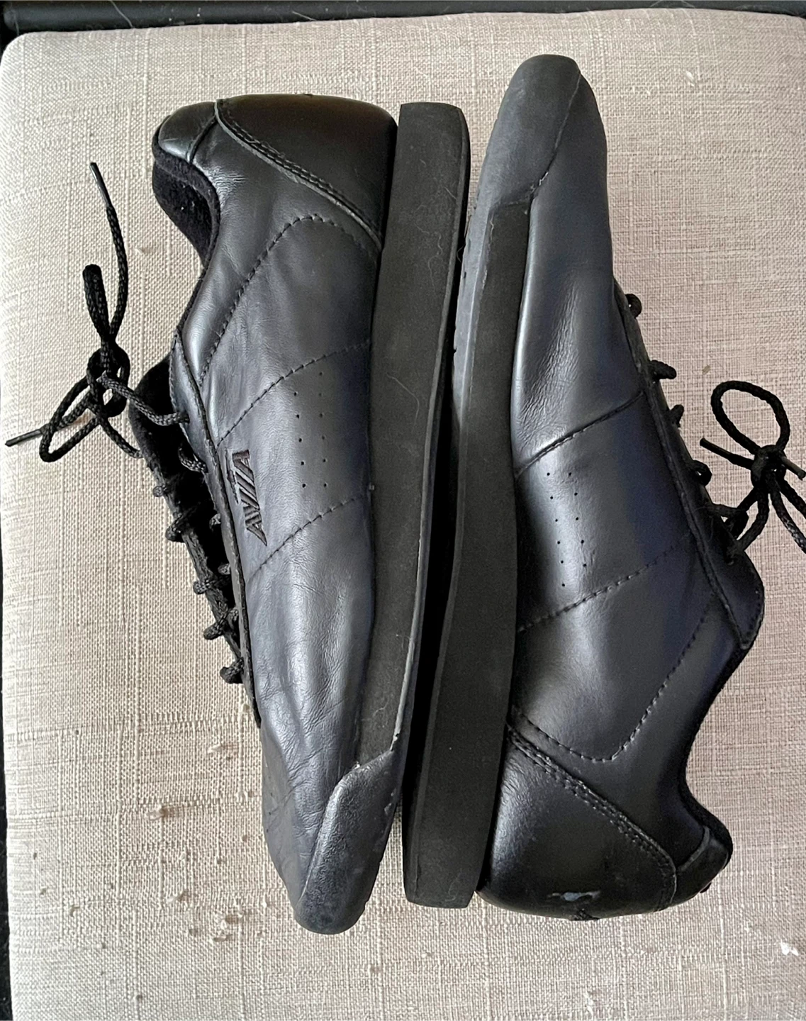 Women's Avia Black Leather Sneakers - photo 2