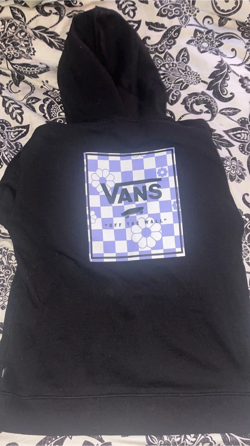 Black Vans Hoodie with Floral Graphic - photo 2