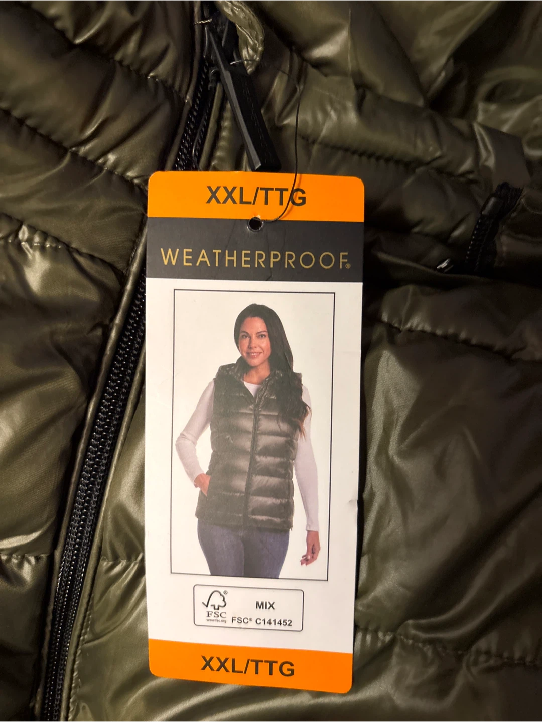 Ladies Weatherproof Puffer Vest - Olive Green - XXL/TTG - photo 2
