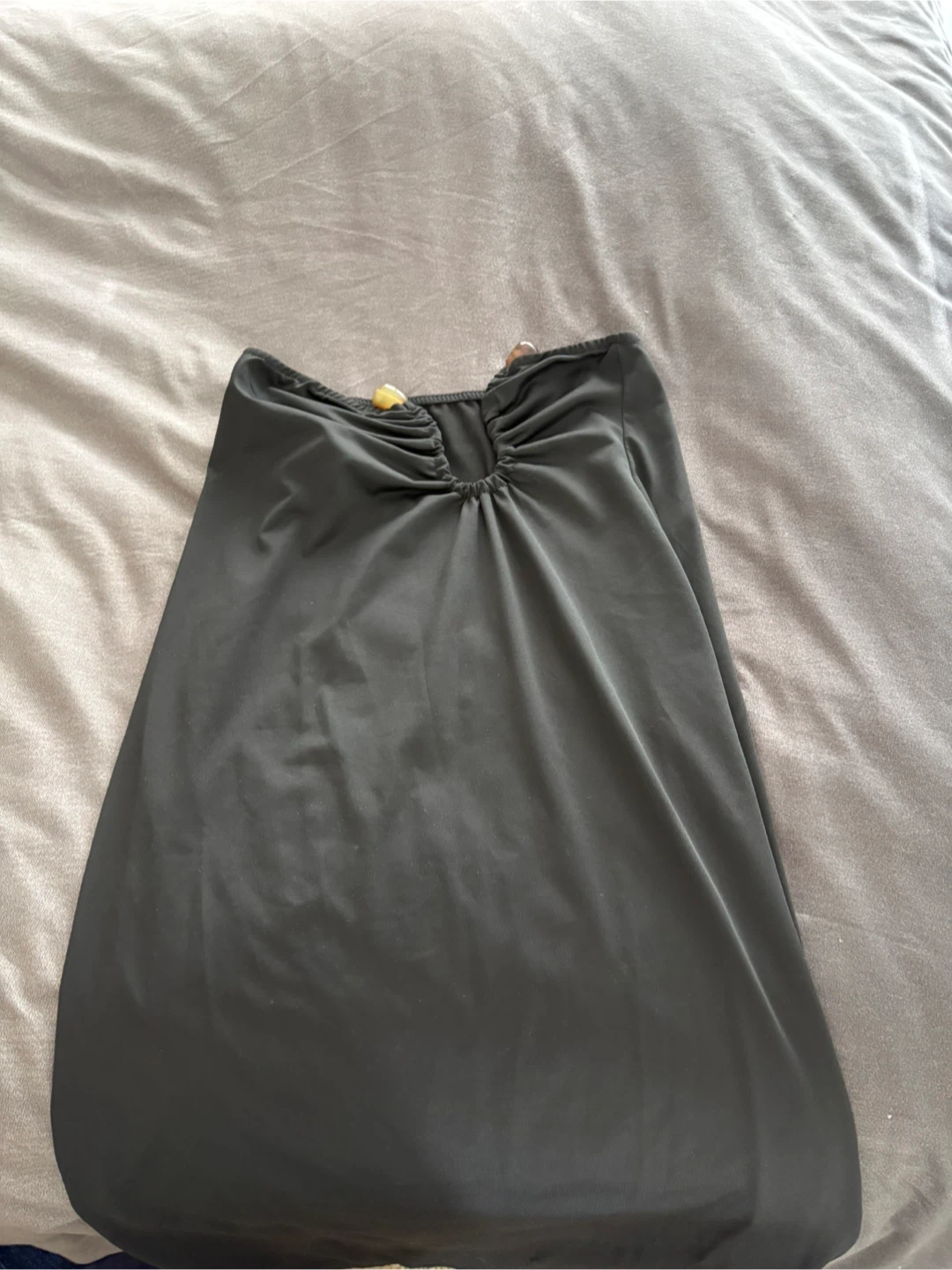Black Ruched Halter Crop Top and Skirt Set - photo 4
