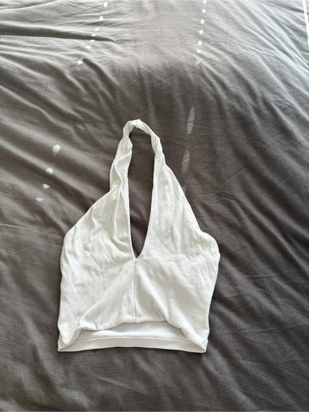 Zara White Halter Neck Crop Top Size Medium