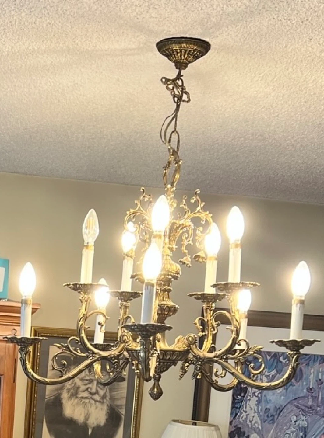 Ornate Brass Chandelier