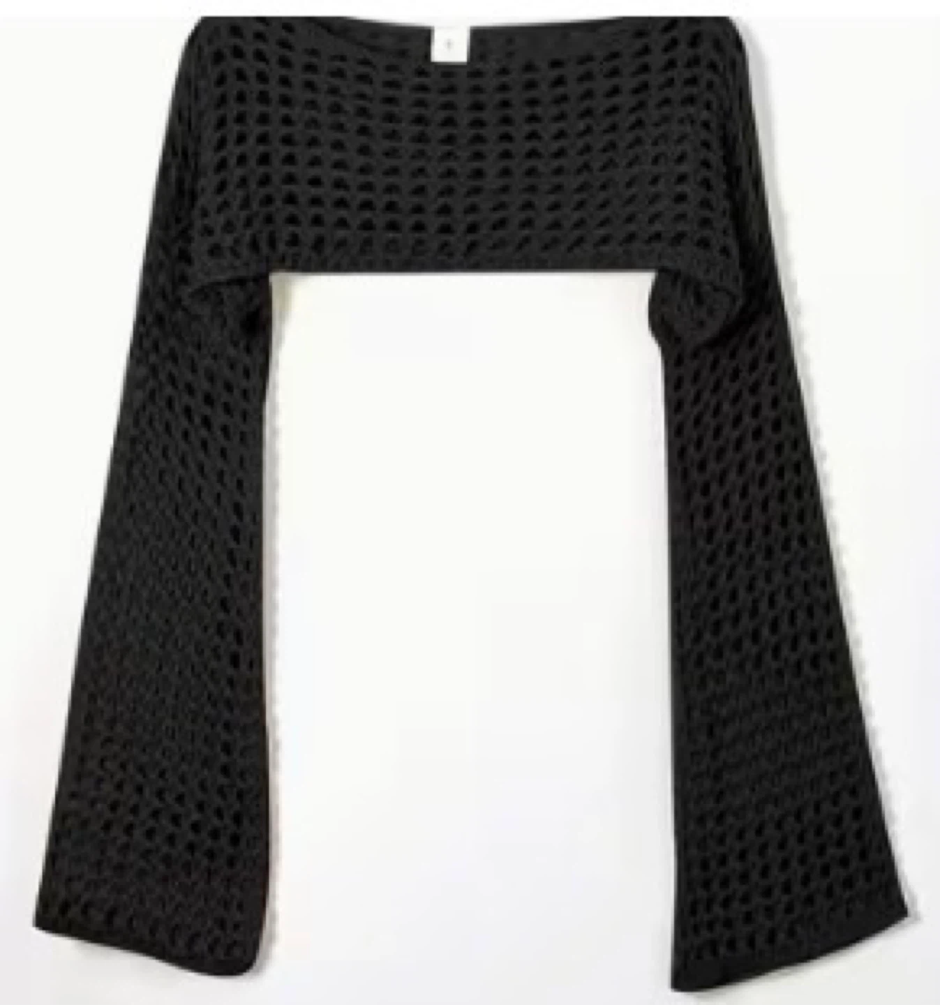 Black Cropped Fishnet Bolero Shrug - Size XS