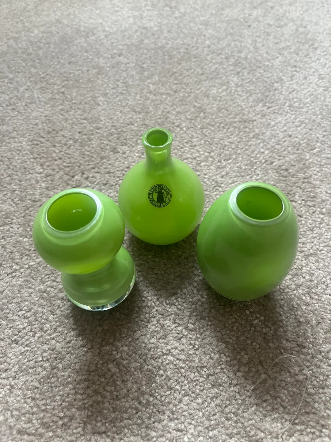 Set of 3 Green Glass Bud Vases - photo 2