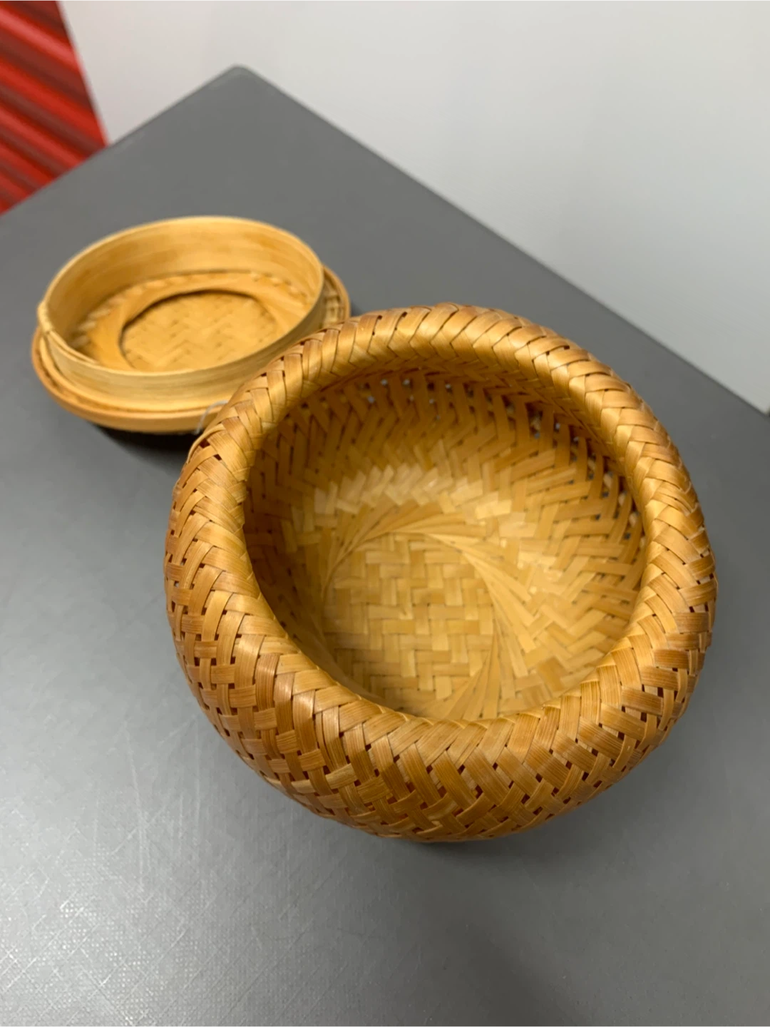 🥕Woven Round Storage Container with Lid - photo 3