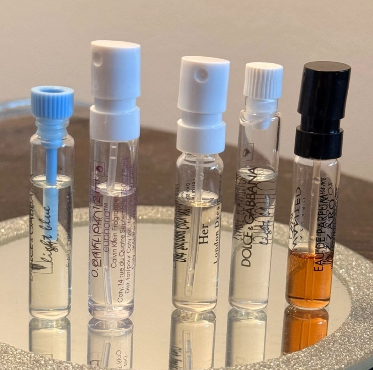 Perfume Vials D&G, Burberry, Calvin Klein, Azzaro