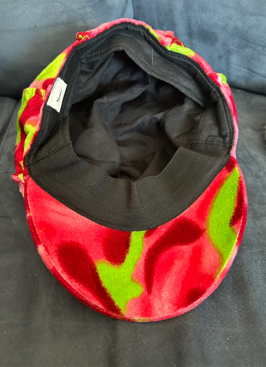 Awesome Velvet Retro Cap - Pink & Green Abstract Pattern - photo 2