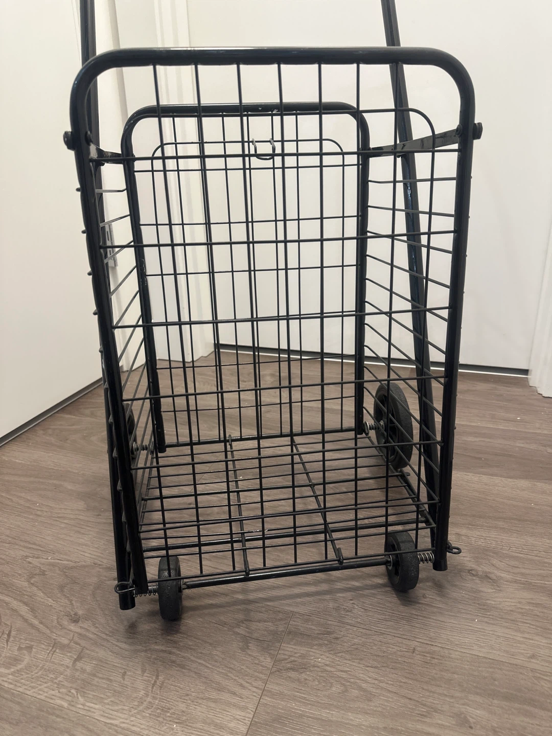 Black Metal Rolling Shopping Cart - photo 4
