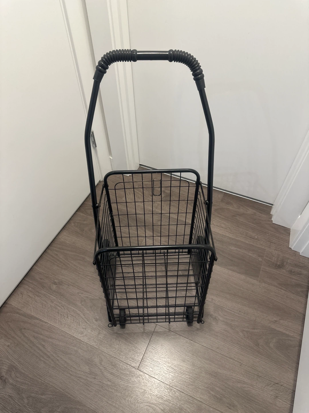 Black Metal Rolling Shopping Cart - photo 5