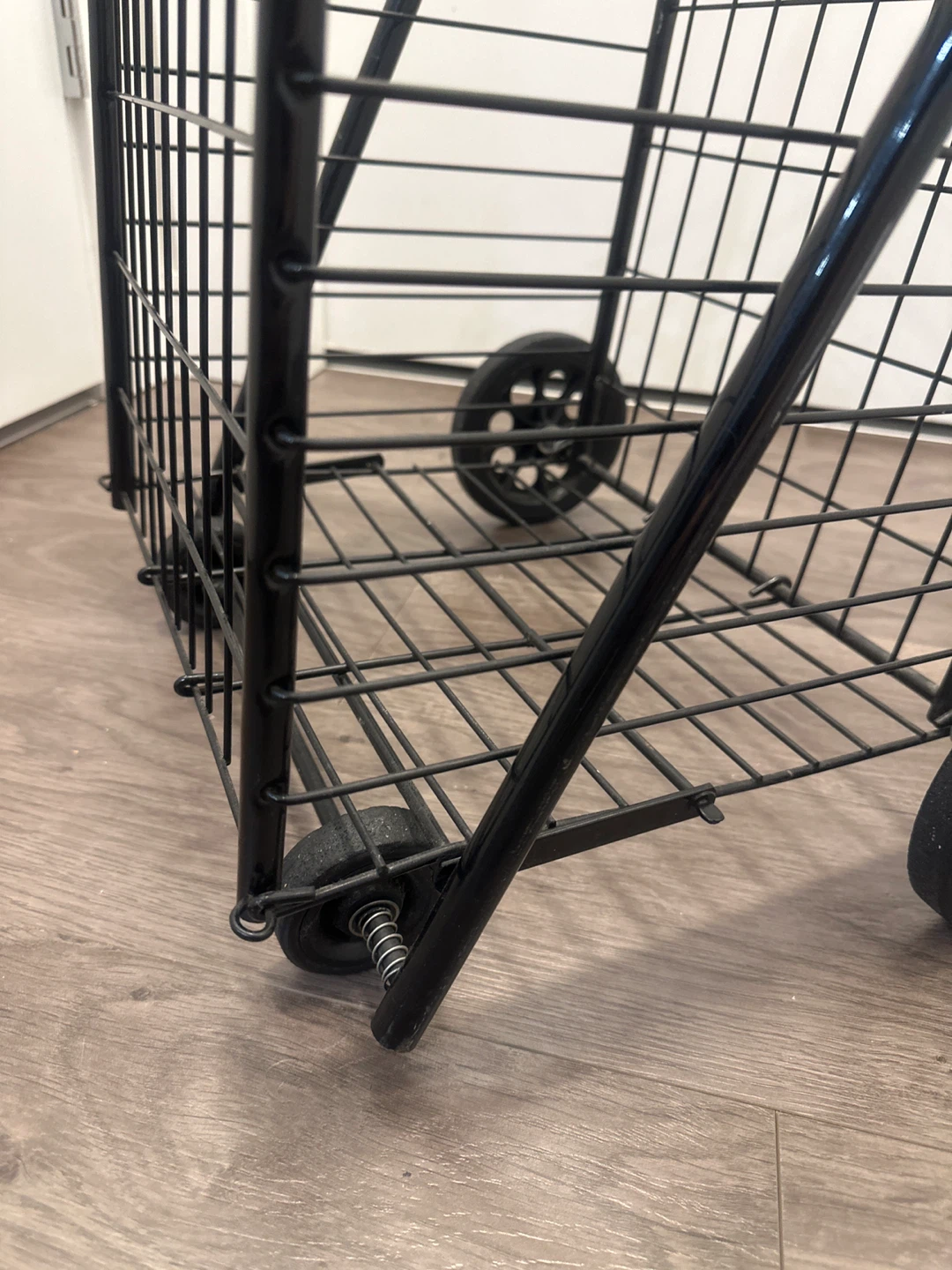 Black Metal Rolling Shopping Cart - photo 2