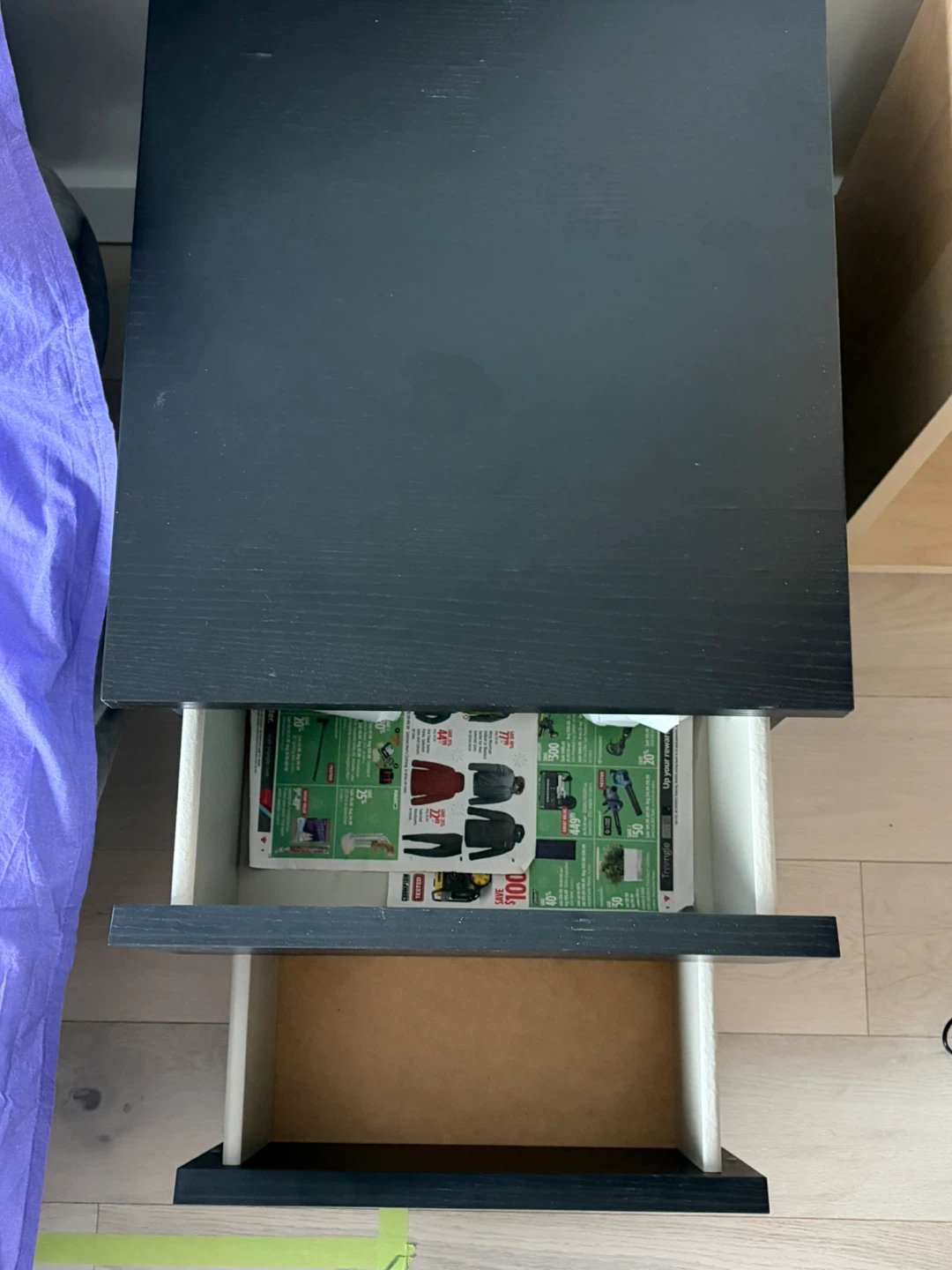 Black 2-Drawer Nightstand - photo 3