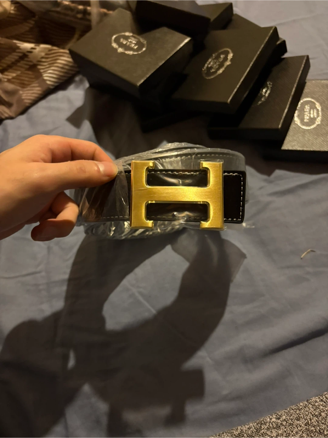 Hermz gold buckle belt