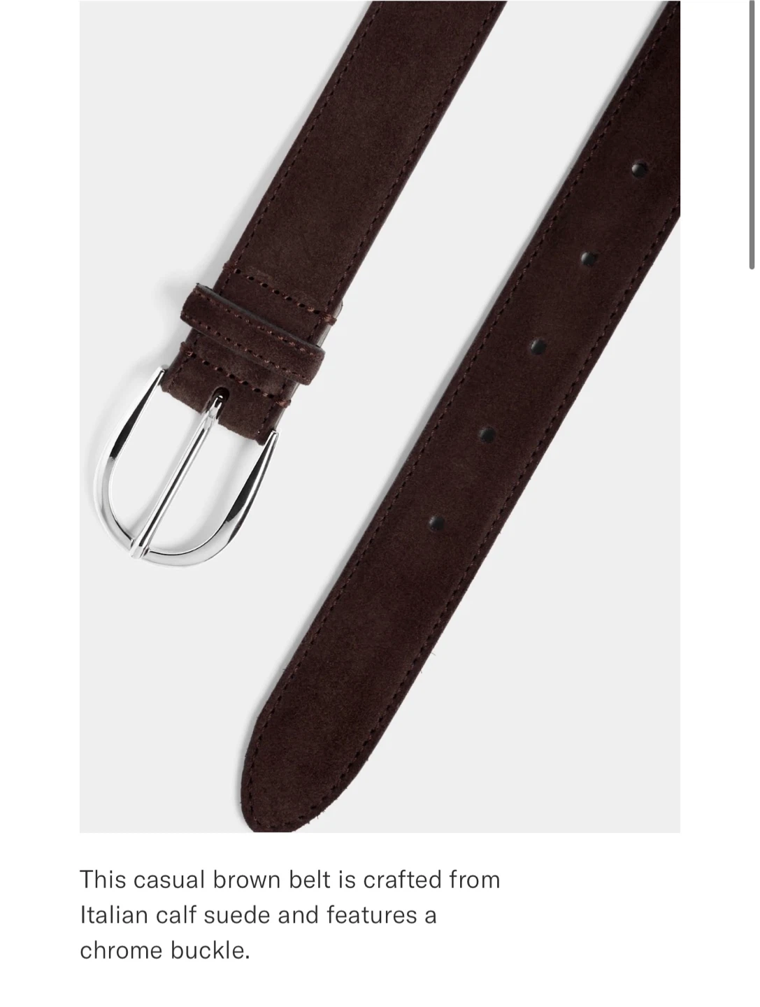 Suitsupply Brown Suede Belt -Size 42 - photo 2