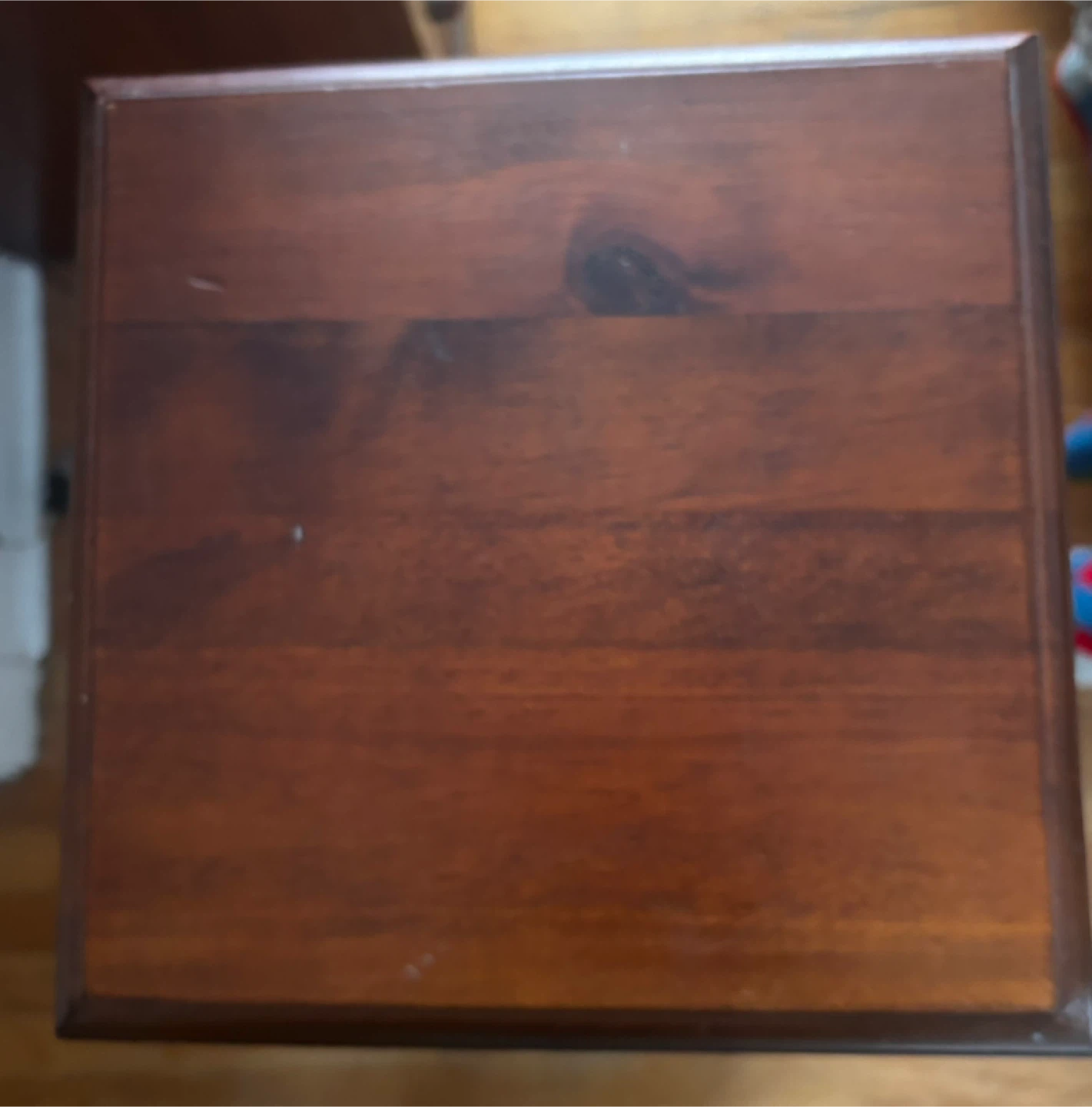 Vintage-Americana Wooden Side Table with Drawer