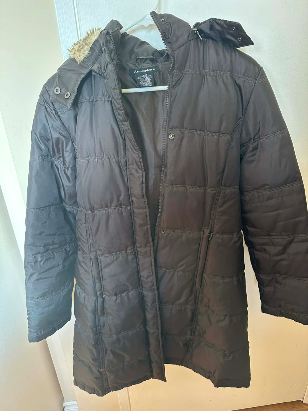 Atmosphere Puffer Coat with Fur Hood
