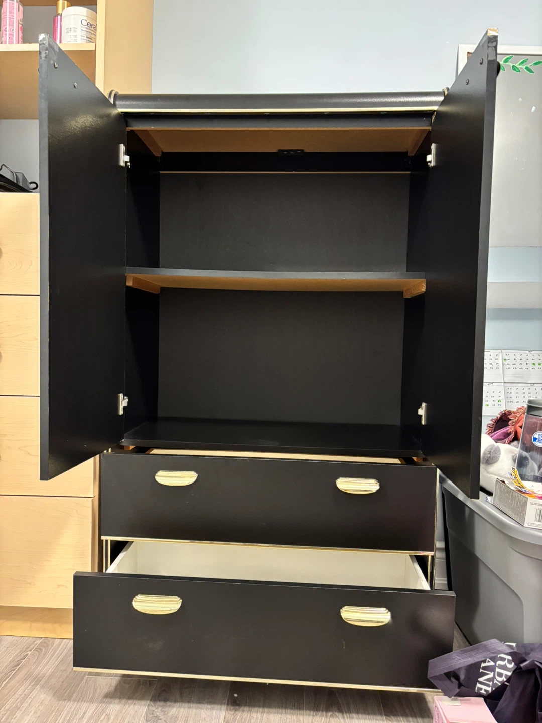 Black Armoire with Drawers - photo 2