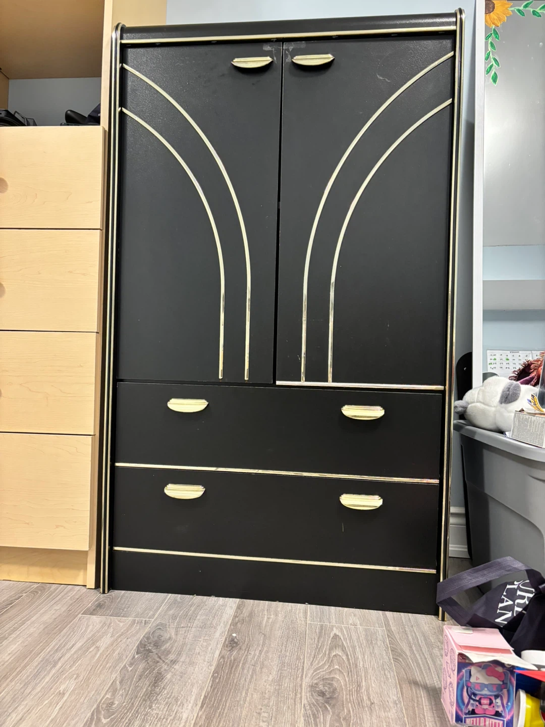 Black Armoire with Drawers