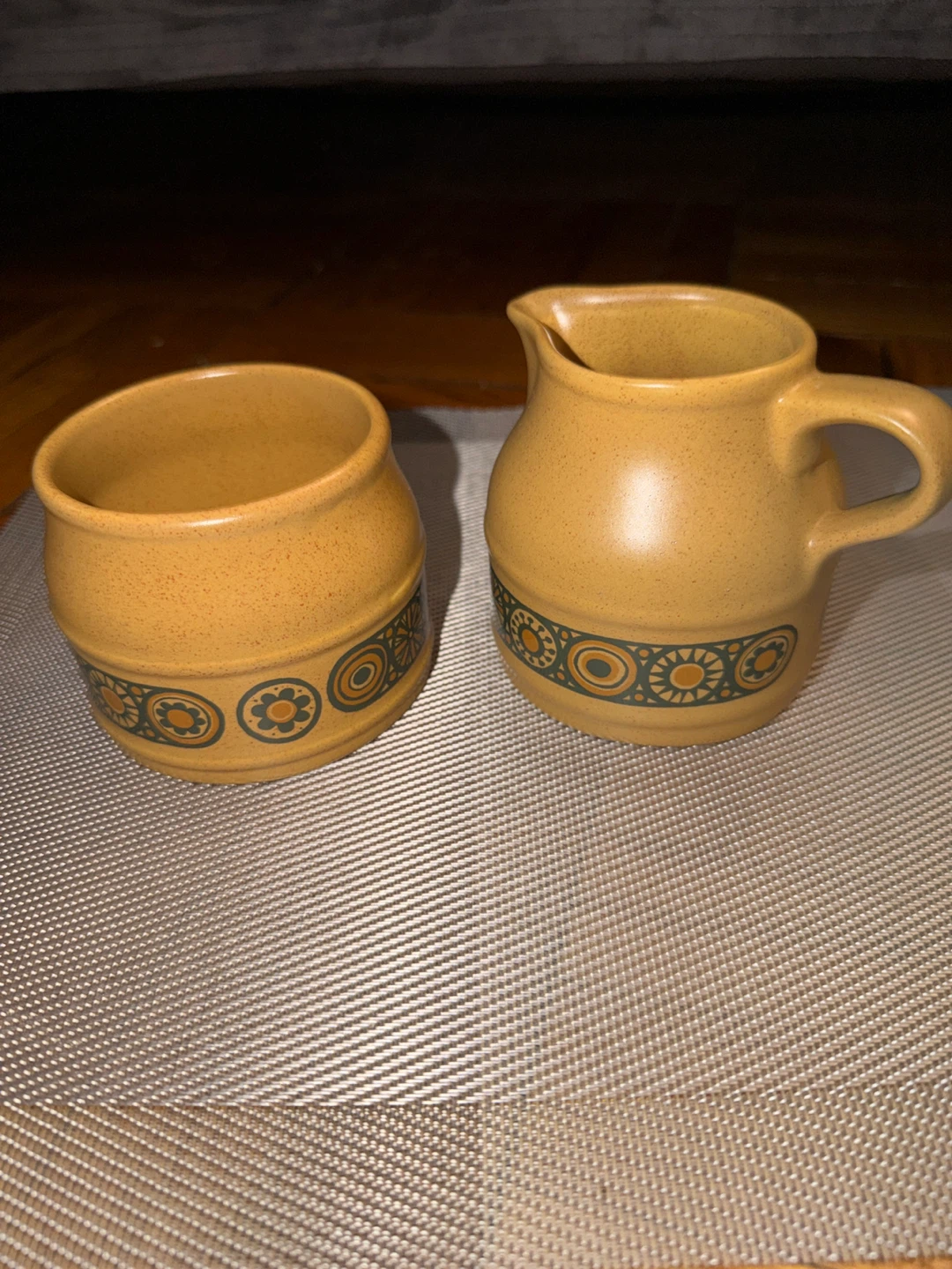 Vintage Kiln Craft "Bachus" Creamer and Sugar Bowl Set
