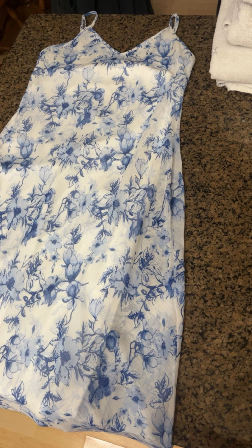 RETROD Blue Floral Slip Dress M