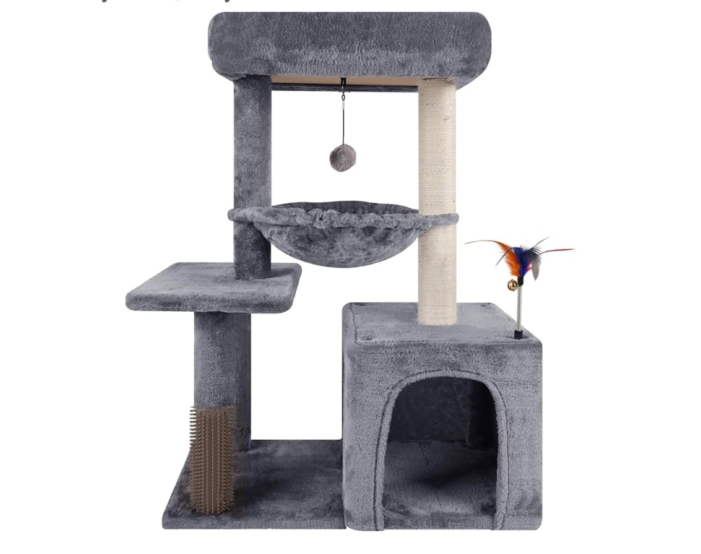 Grey Cat Tree Condo with Hammock and Scratching Post - photo 2