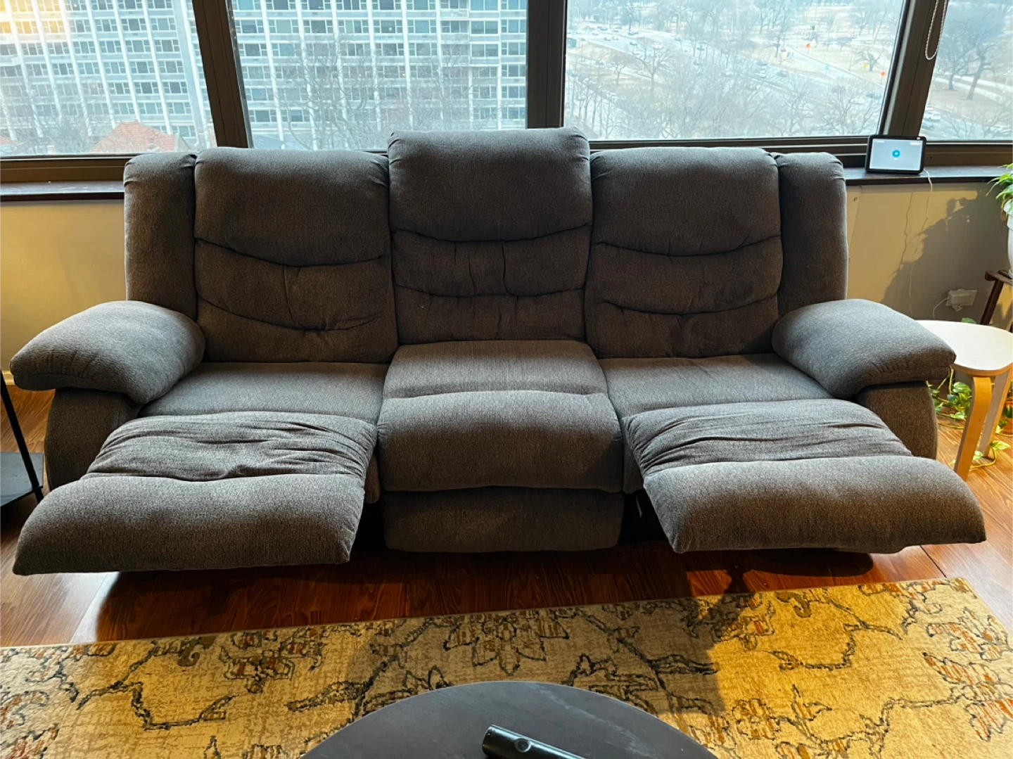 Gray 3-Seater Reclining Sofa - photo 3