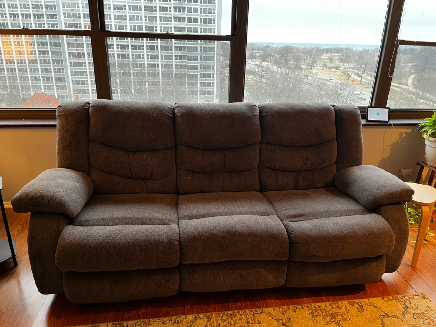 Gray 3-Seater Reclining Sofa