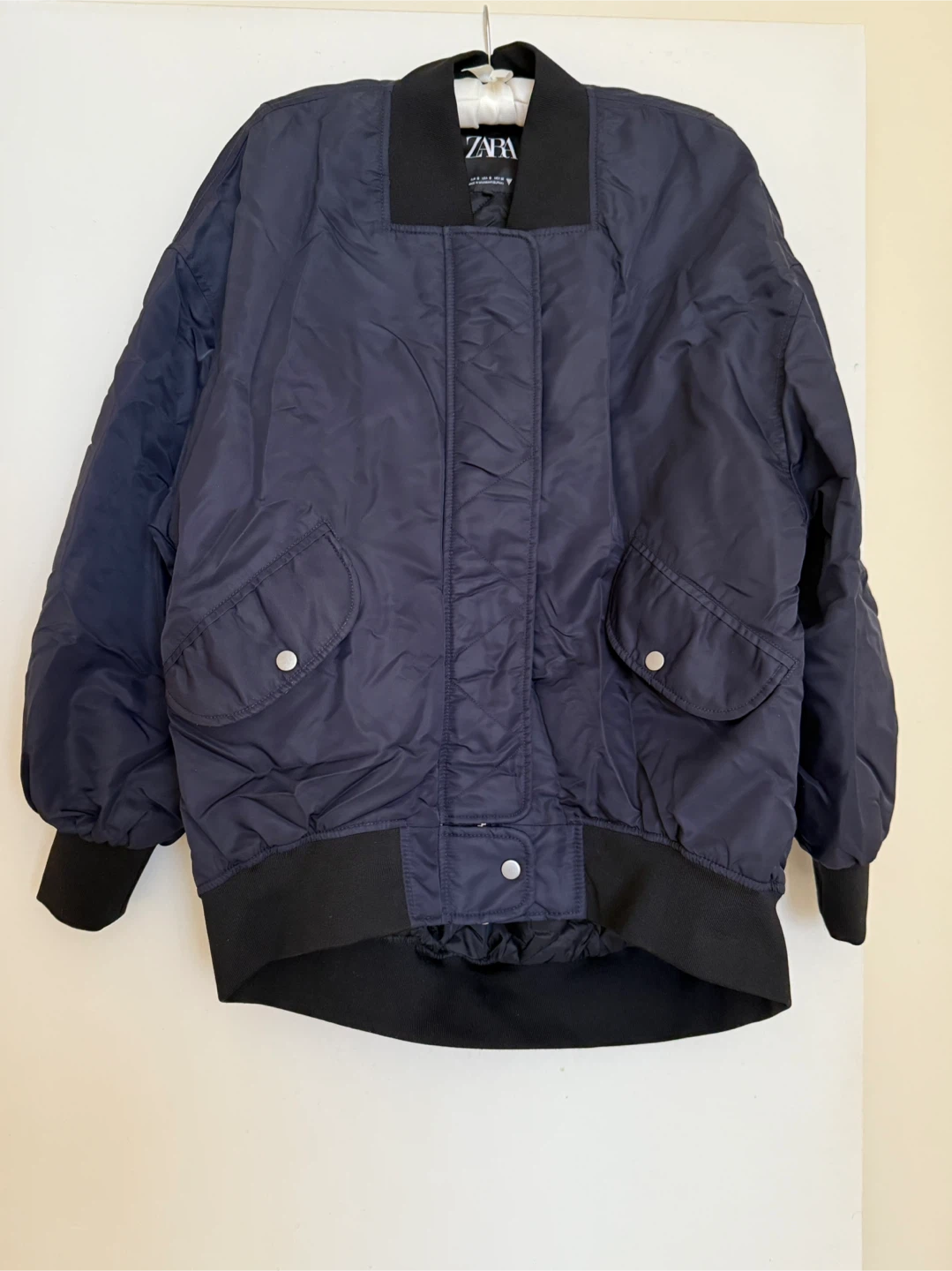 Zara Oversized Navy Blue Bomber S/M