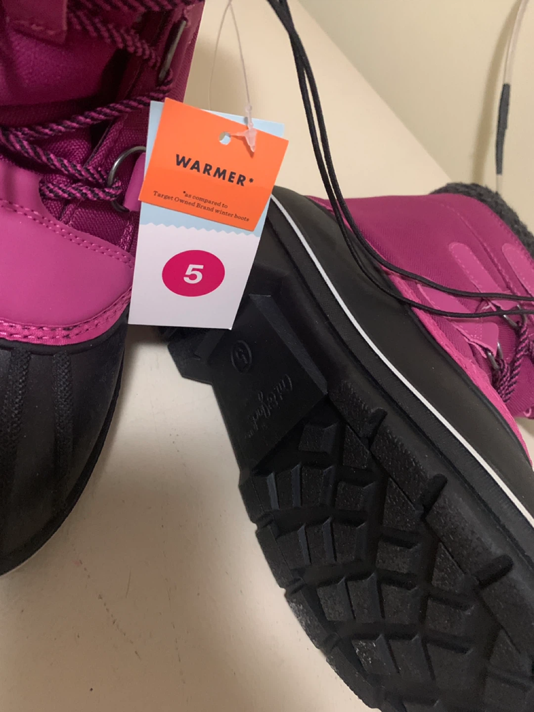 Pink and Black Winter Boots - Size 5 - photo 2