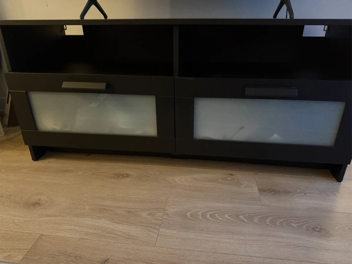 Black TV Stand with 2 drawers