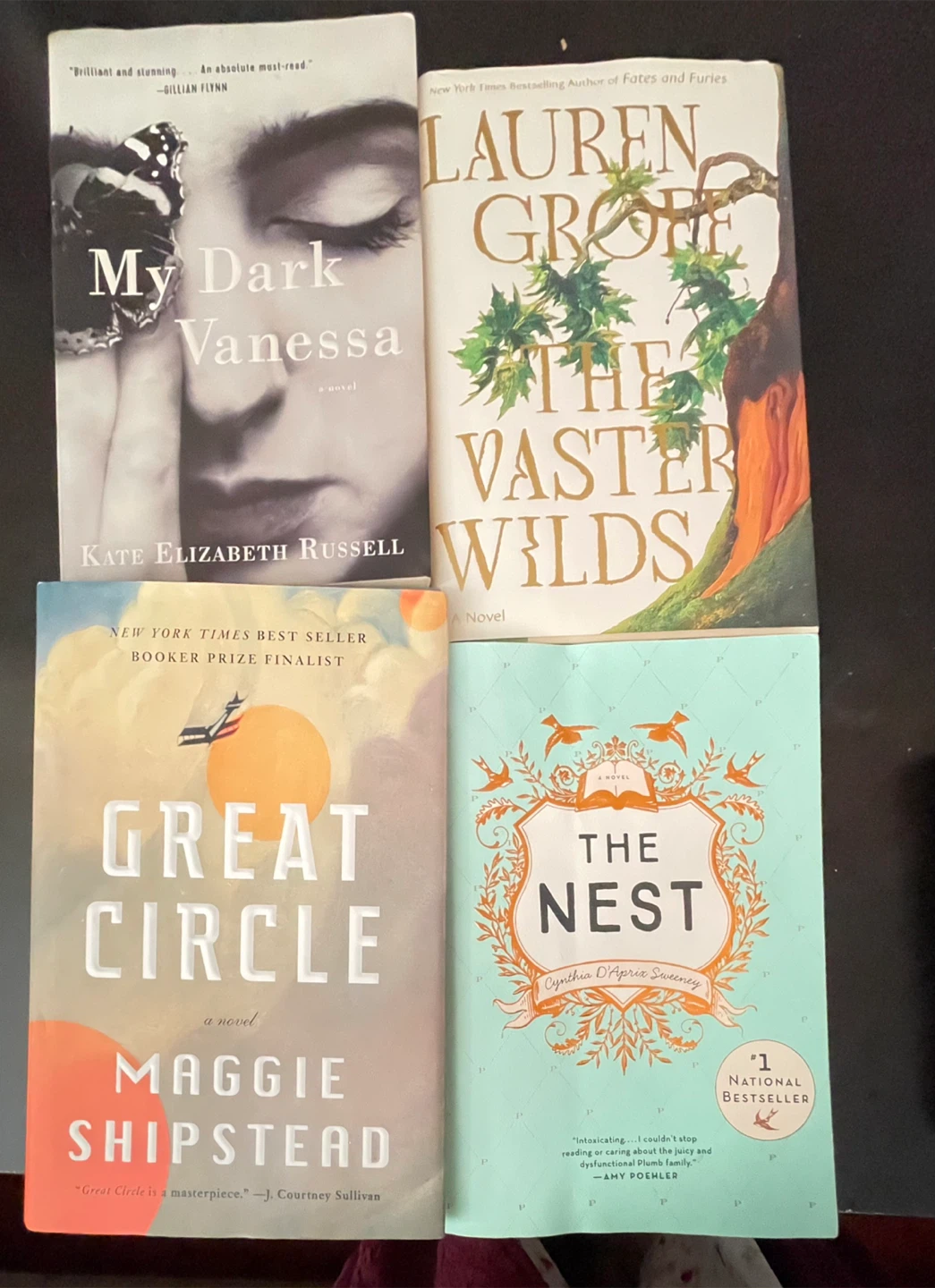 My Dark Vanessa, The Vaster Wilds, Great Circle, The Nest