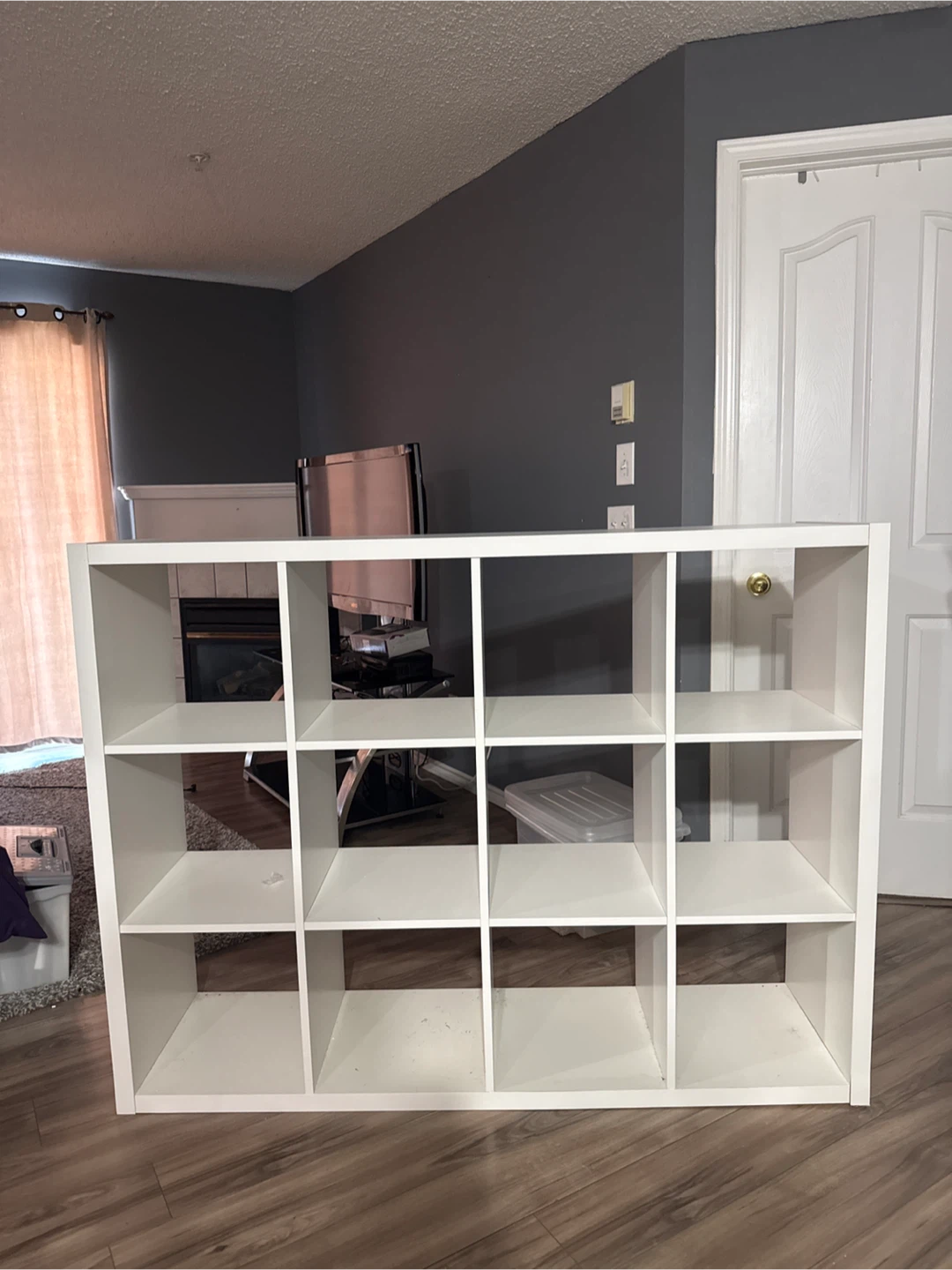 White 12-Cube Storage Shelf Unit