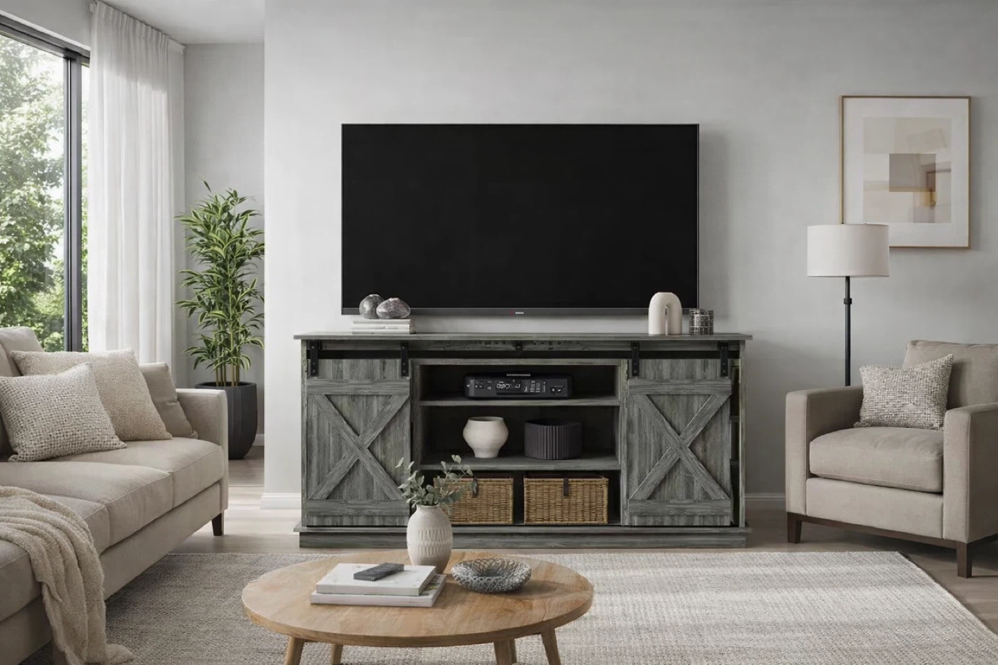 Rustic Barn Door TV Stand