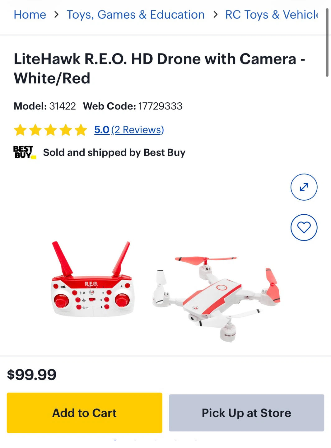 LiteHawk R.E.O. HD Drone with Camera - White/Red - photo 4