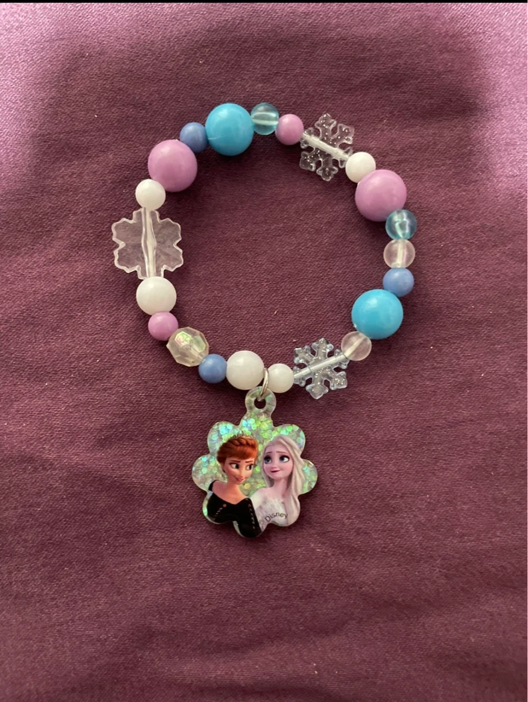 Disney Frozen Elsa and Anna Beaded Bracelet