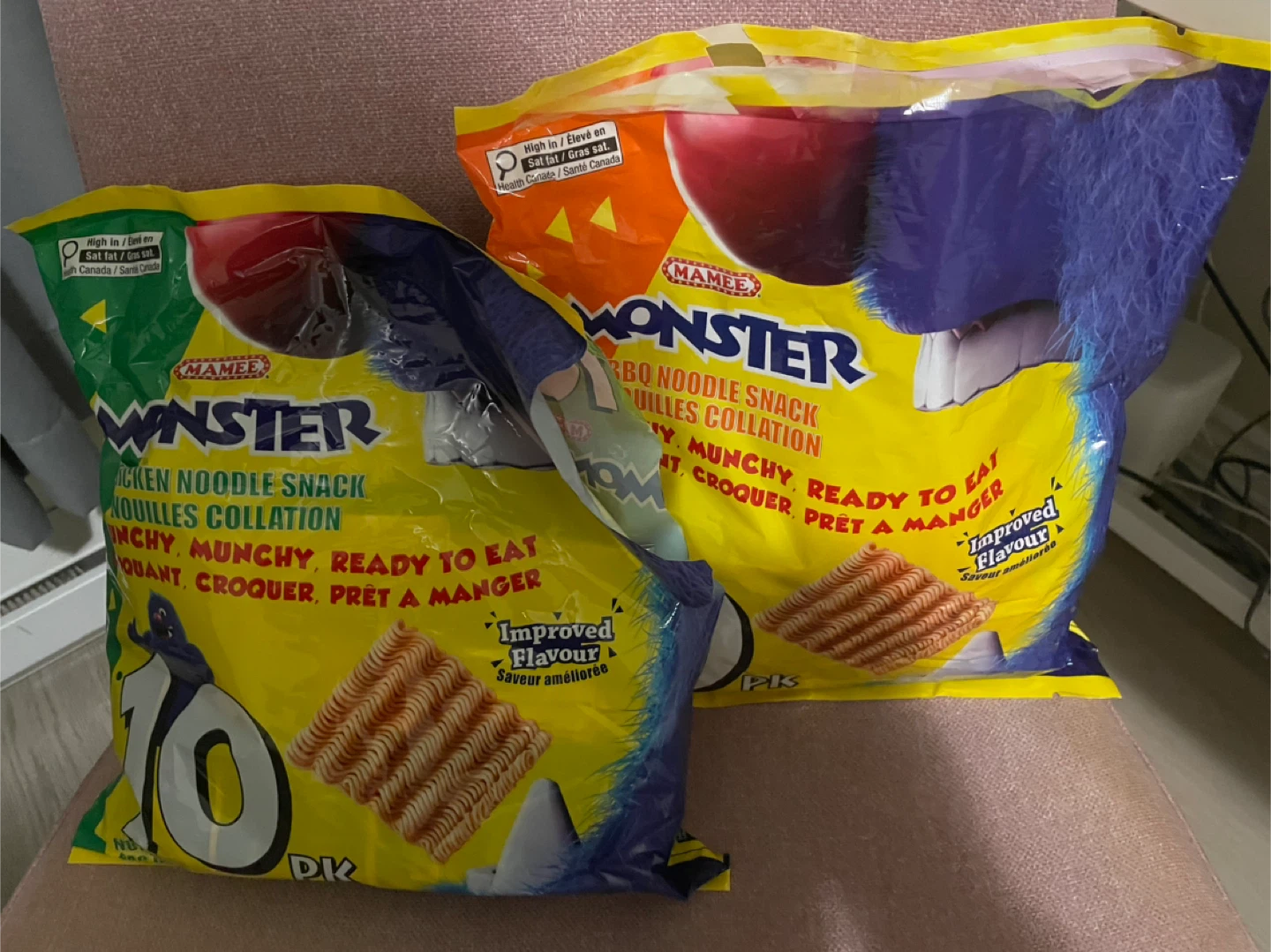 Mamee Monster Chicken BBQ Noodle Snack Bags 🥕