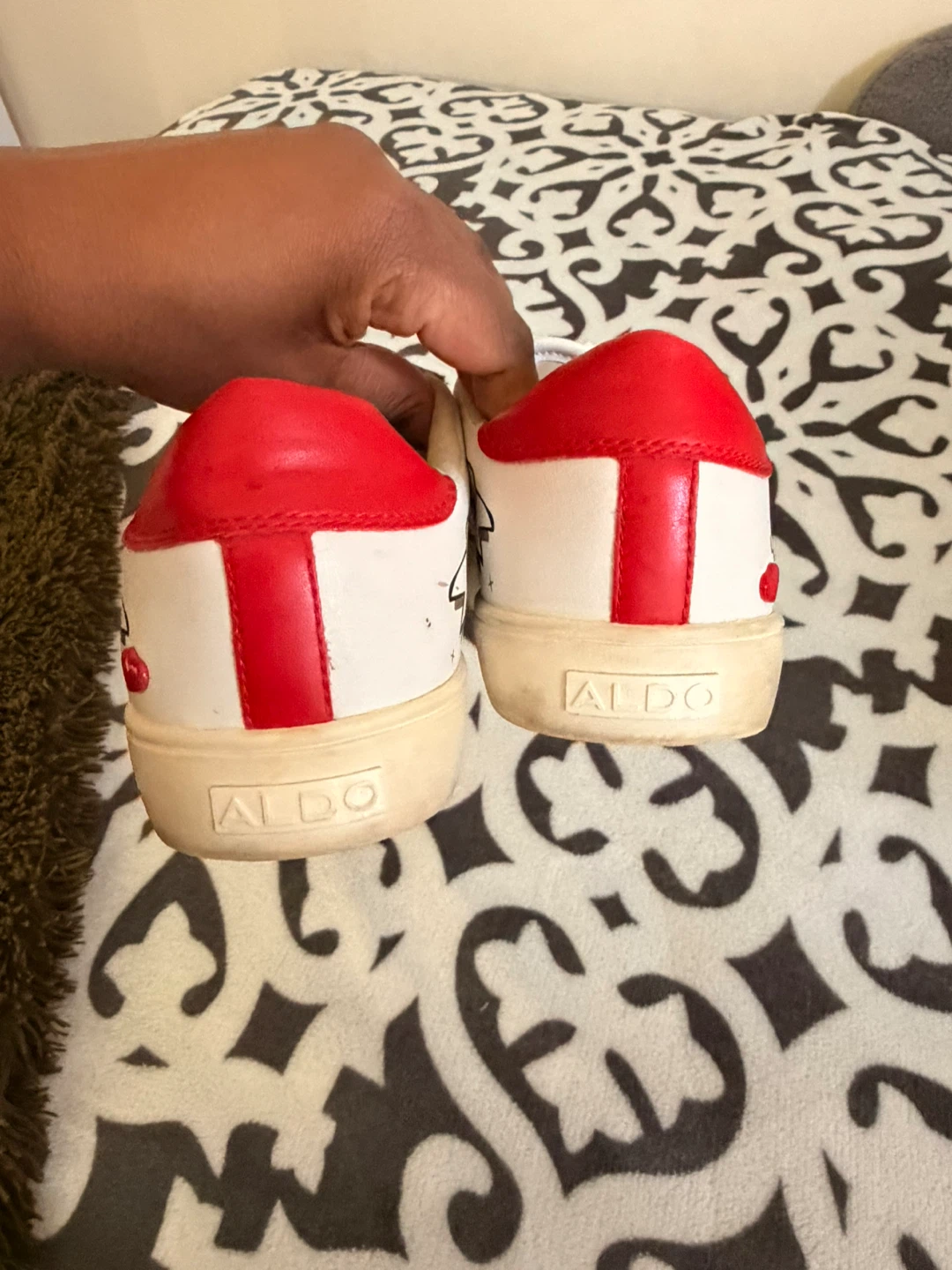 ALDO White Red Heart "Love Me" Sneakers