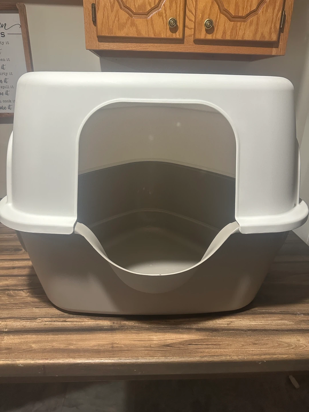 Large Covered Corner Litter Box – Like New – $40