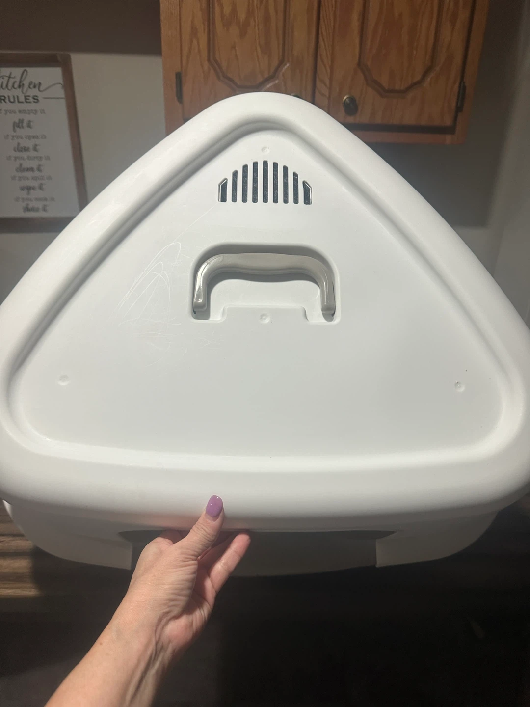 Large Covered Corner Litter Box – Like New – $40 - photo 2