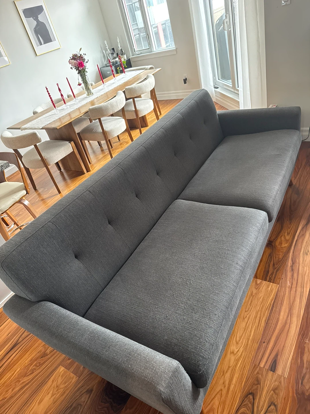 Grey Mid-Century Modern Sofa