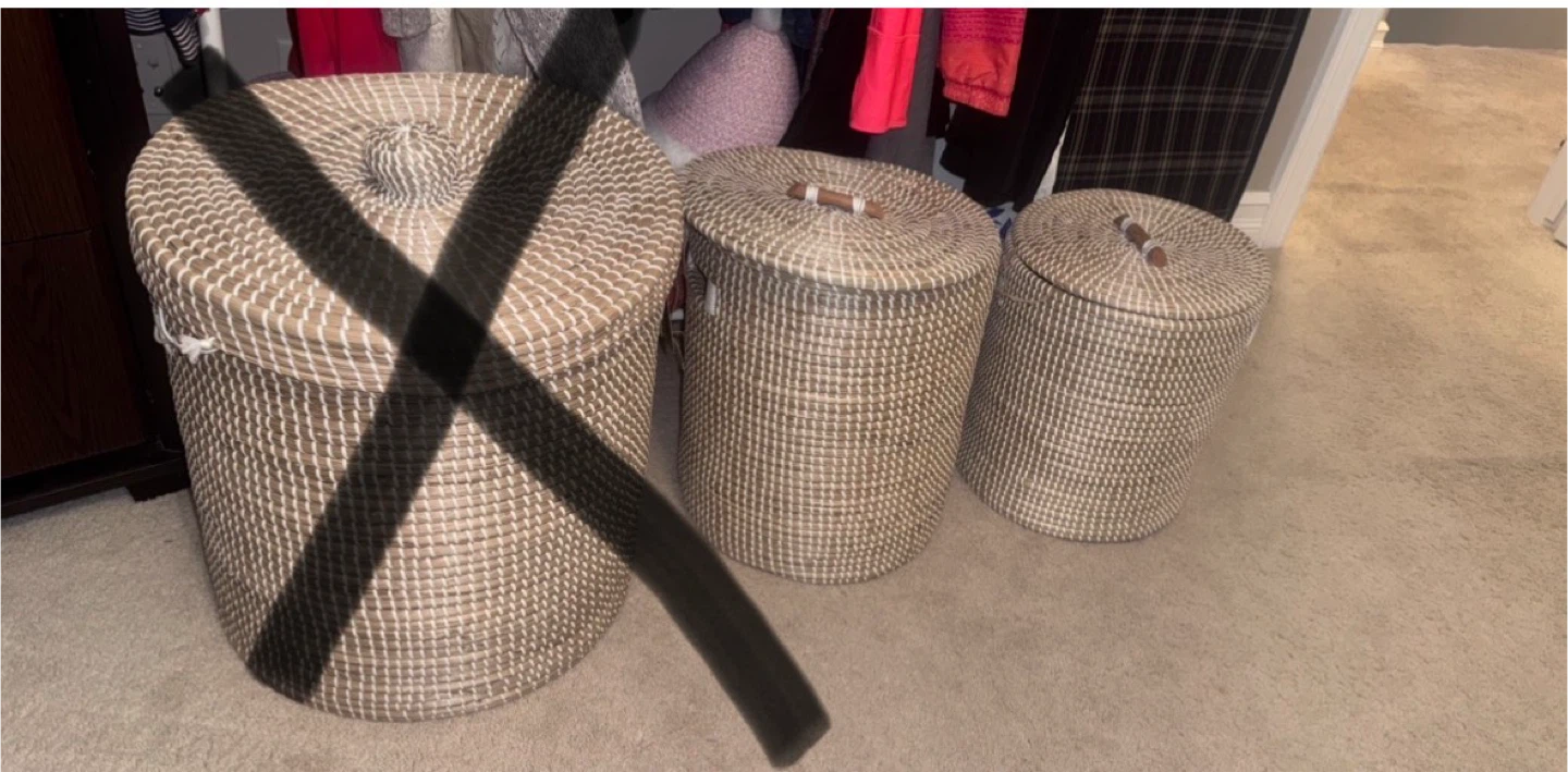 Woven Storage Basket with Scalloped Edge