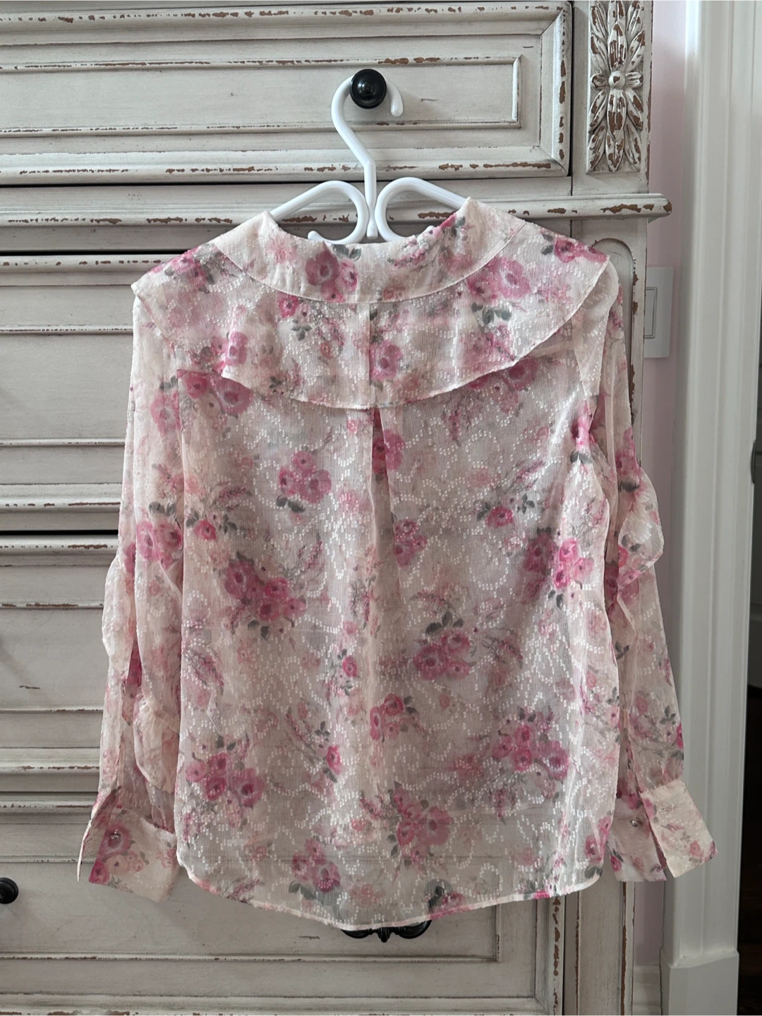 Brand New- Roem x Claude Monet Floral Sheer Blouse - photo 3