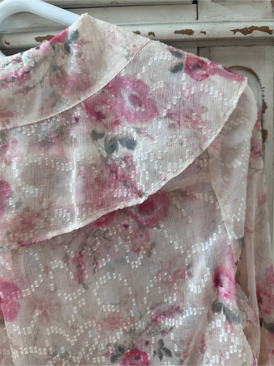 Brand New- Roem x Claude Monet Floral Sheer Blouse - photo 4