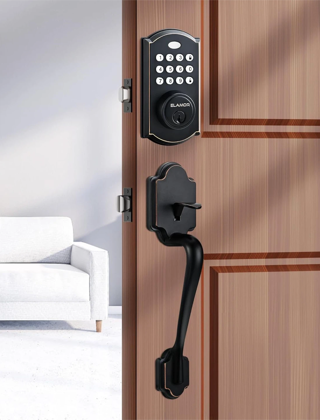 Elamor Keypad Deadbolt with Handle Smart Lock